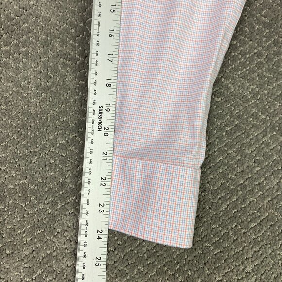 Twillory Shirt Men's 16.5 32/33 White Blue Pink Button Down Performance Non Iron - Picture 13 of 14